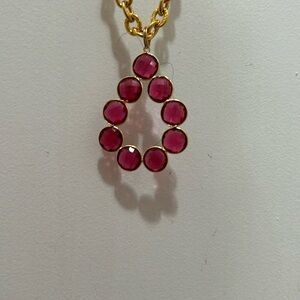 Cabachon NYC deep pink crystal pendant
